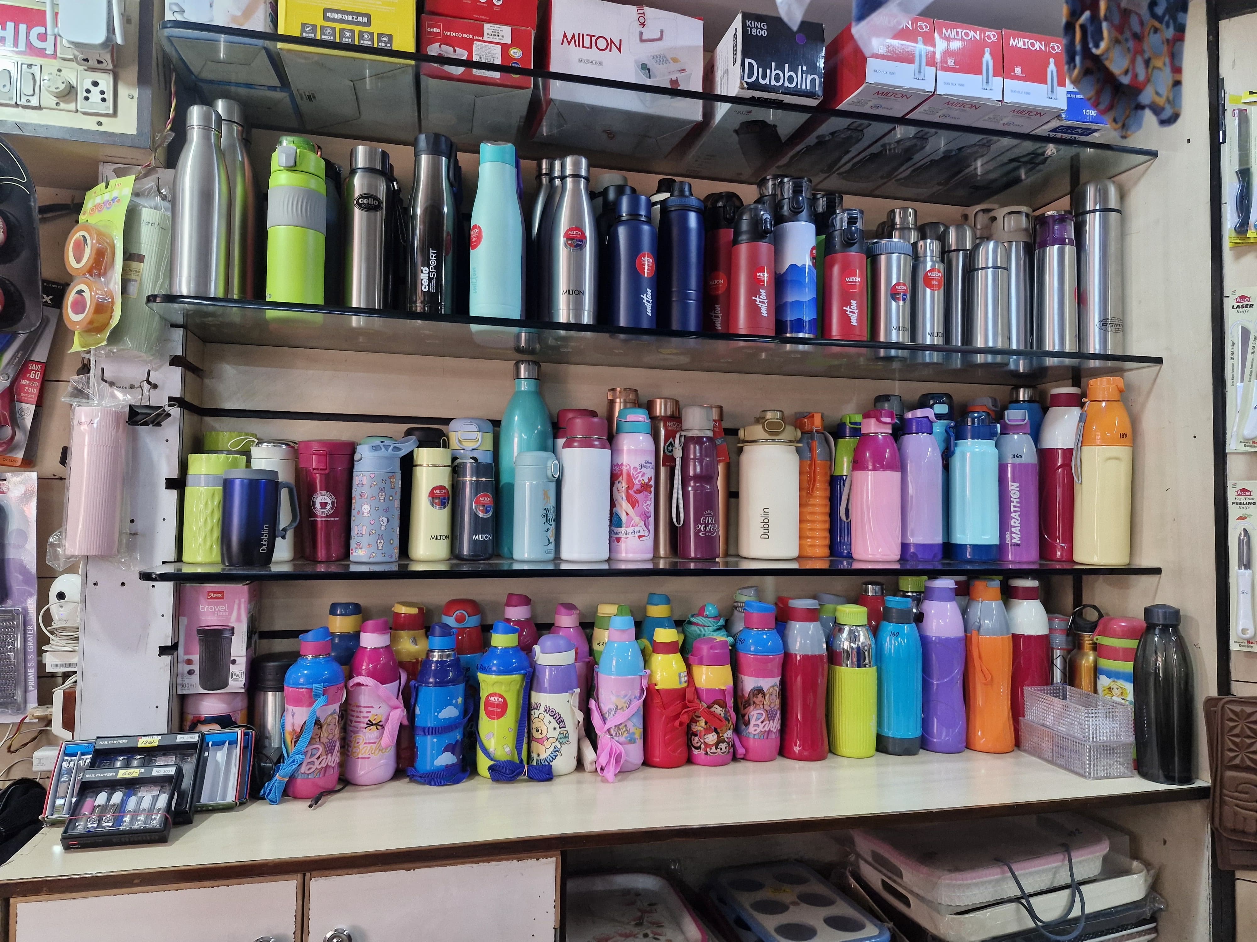 Steel water bottles and thermos collection
